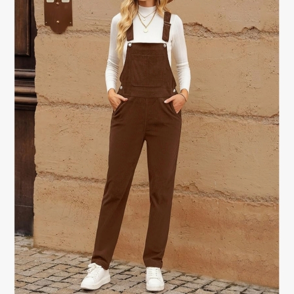 Brown Women's Overalls - Picture 2 of 9